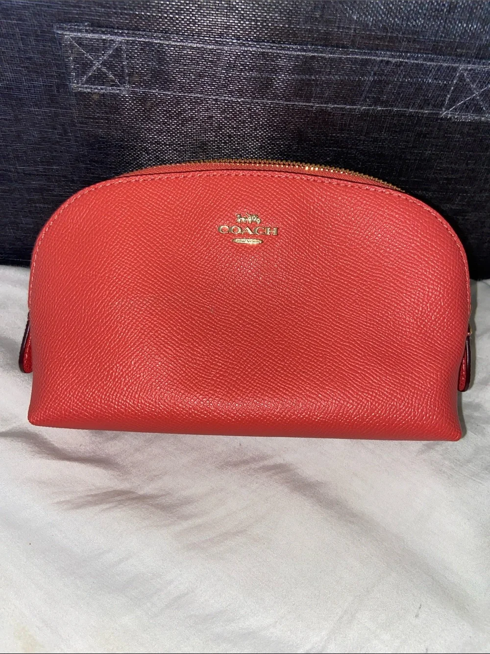 Coach Leather Boxy Cosmetic Case EUC